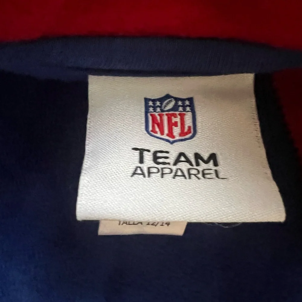 NFL Football NY Boys Giants Red and Blue Fleece Pullover